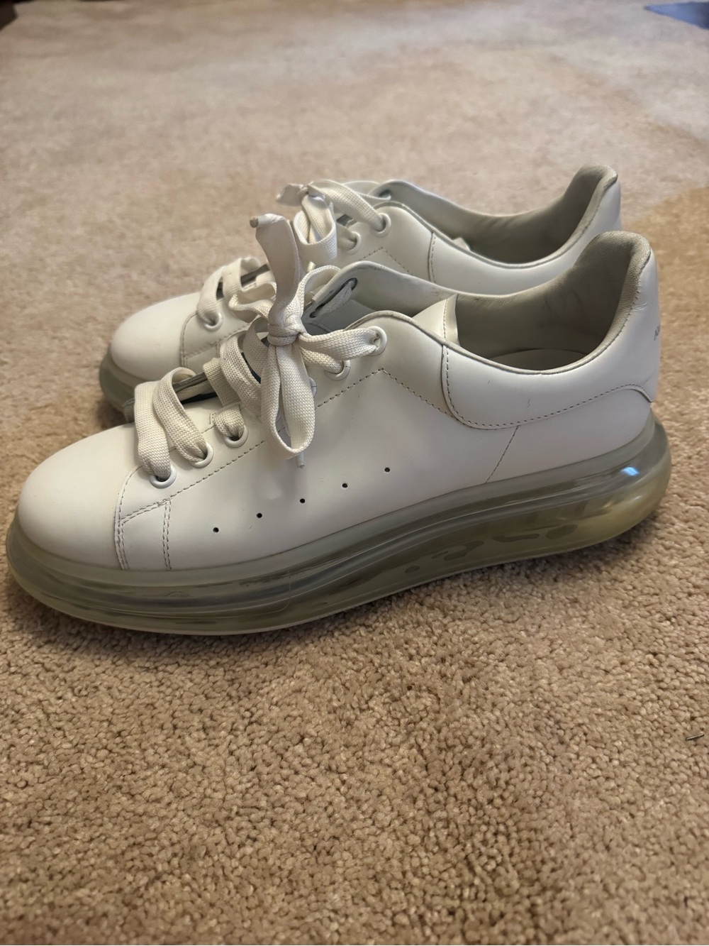 Alexander McQueen Oversized Sneakers - White Clear Sole 45/12